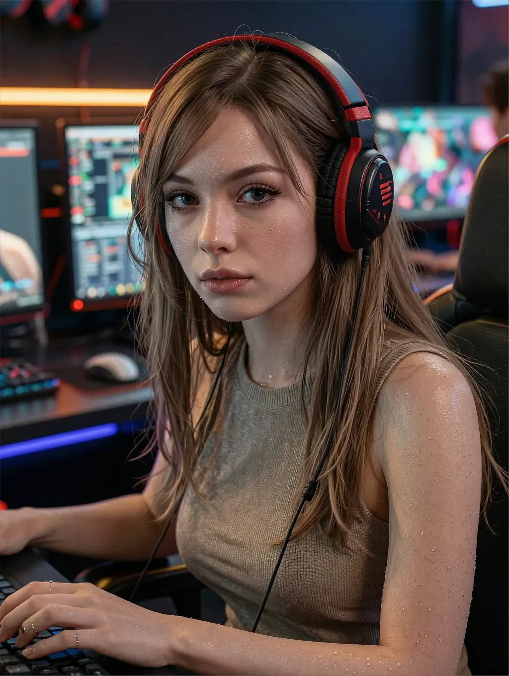 Fictional AI character in daylight, one of the simulator's written roles